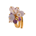 Ring Evia 10 · amethyst, pearls, citrine, chalcedony