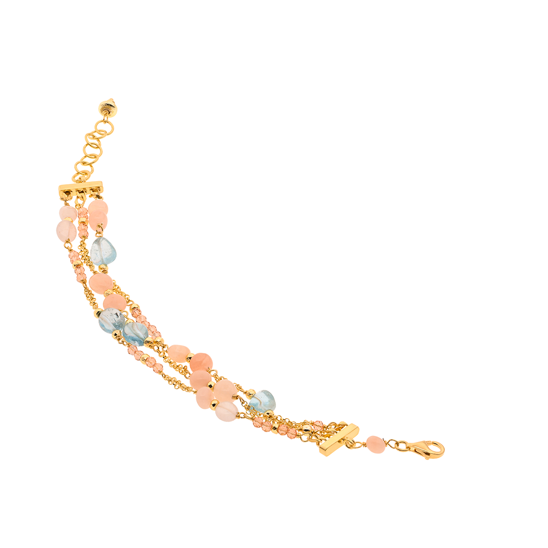 Bracciale Kavos 02  · perle, acquamarina, avventurina