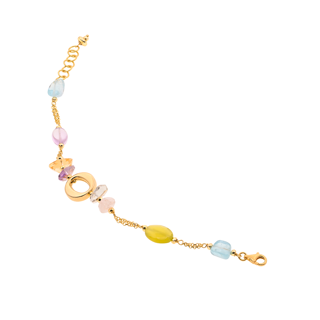 Lefkada 05 Bracelet · citrine, aquamarine, quartz