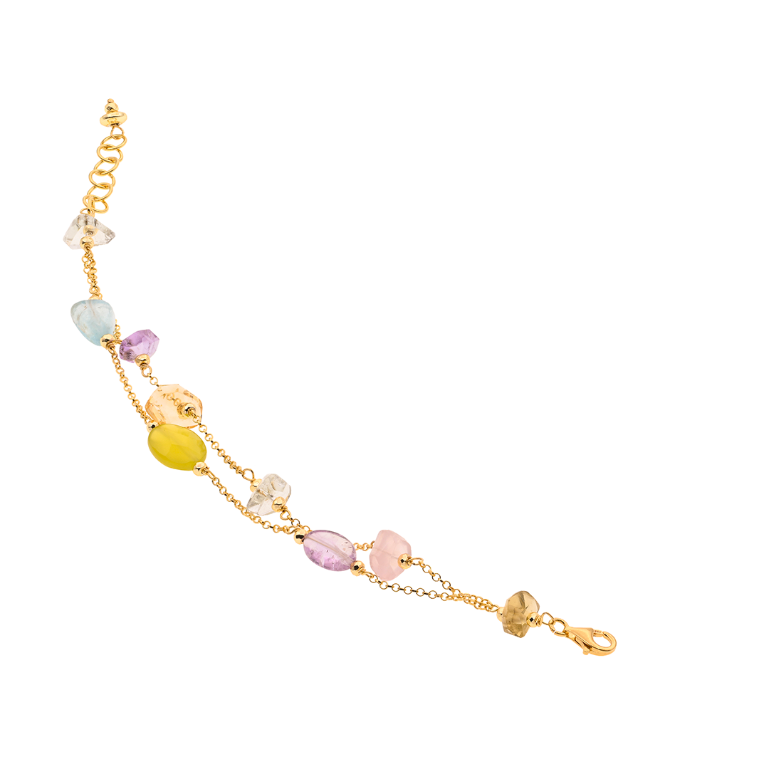 Lefkada 06 bracelet · citrine, aquamarine, quartz