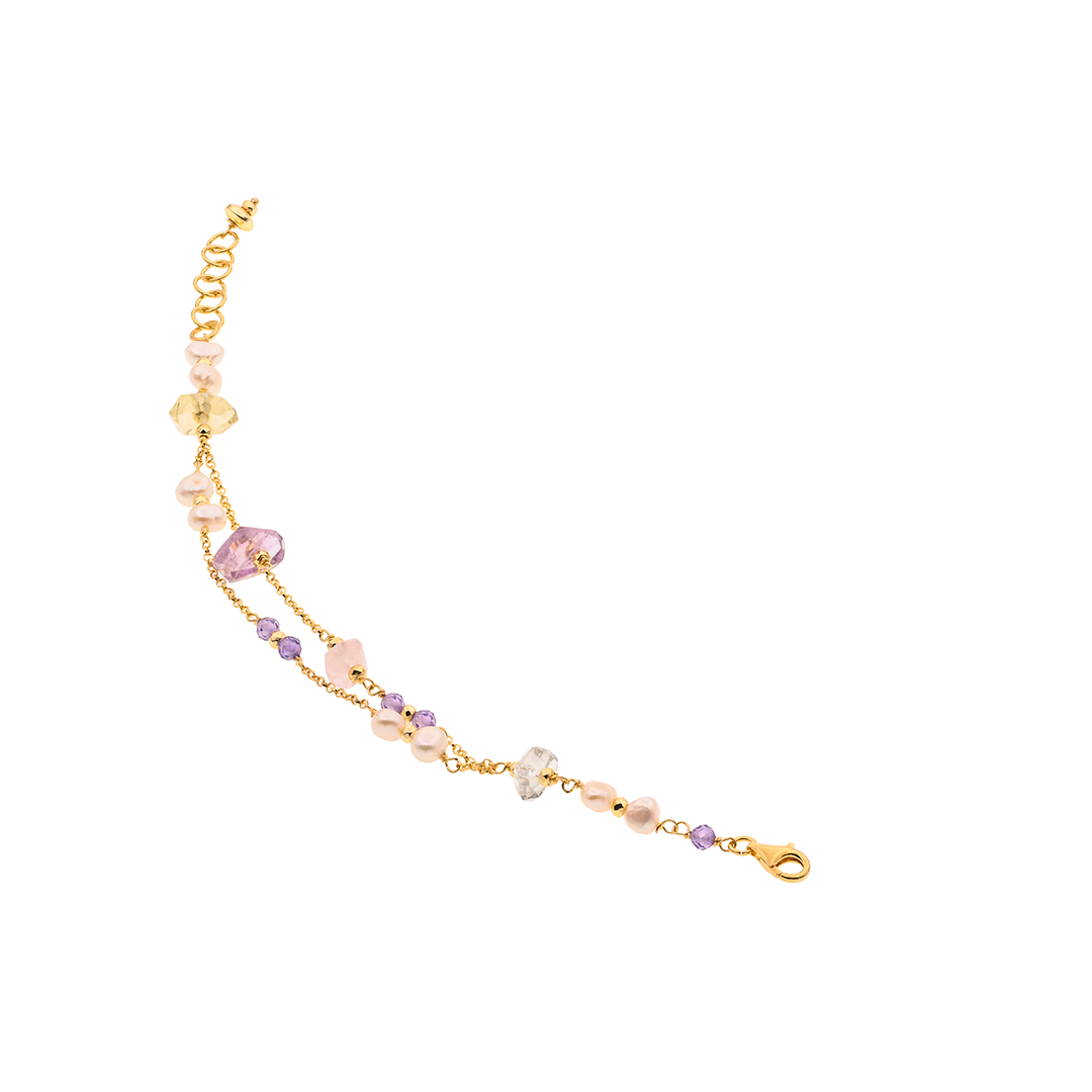 Limnos 06 Bracelet · amethyst, citrine, pearls