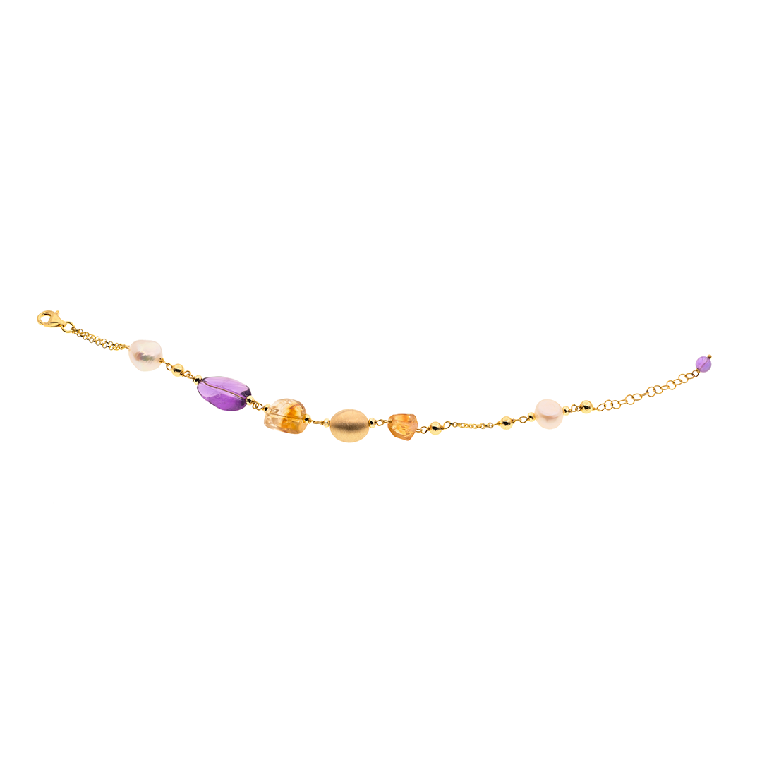 Lively 01 Bracelet · amethyst, citrine, pearls