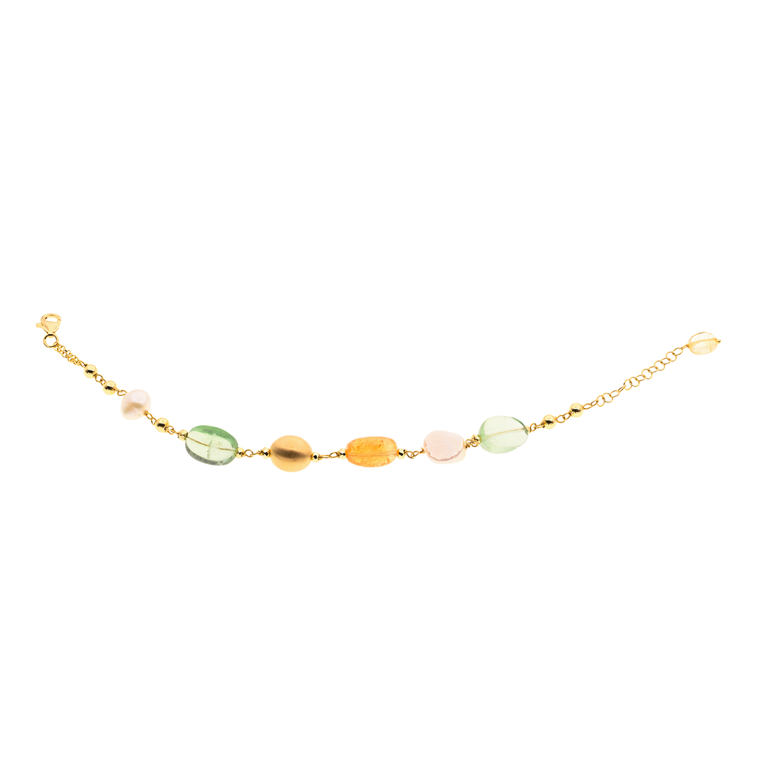 Bracciale Lively 02 · fluorite, citrino, perle