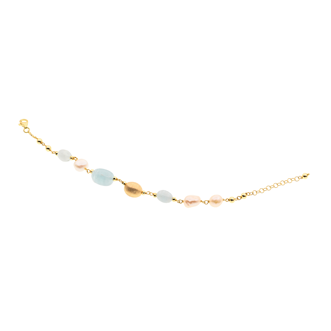 Bracelet Lively 06 · aquamarine, pearls