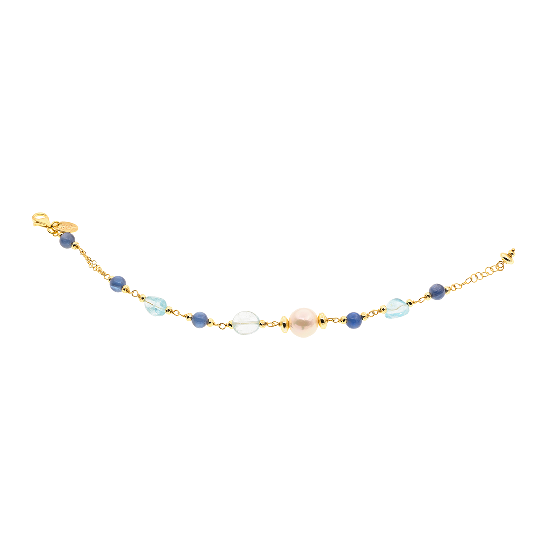 Lively 07 Bracelet · topaz, kyanite, pearls