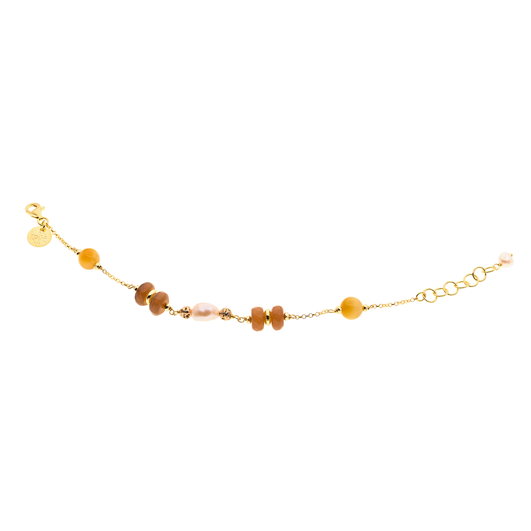 Lively 11 bracelet · golden eye, pearls