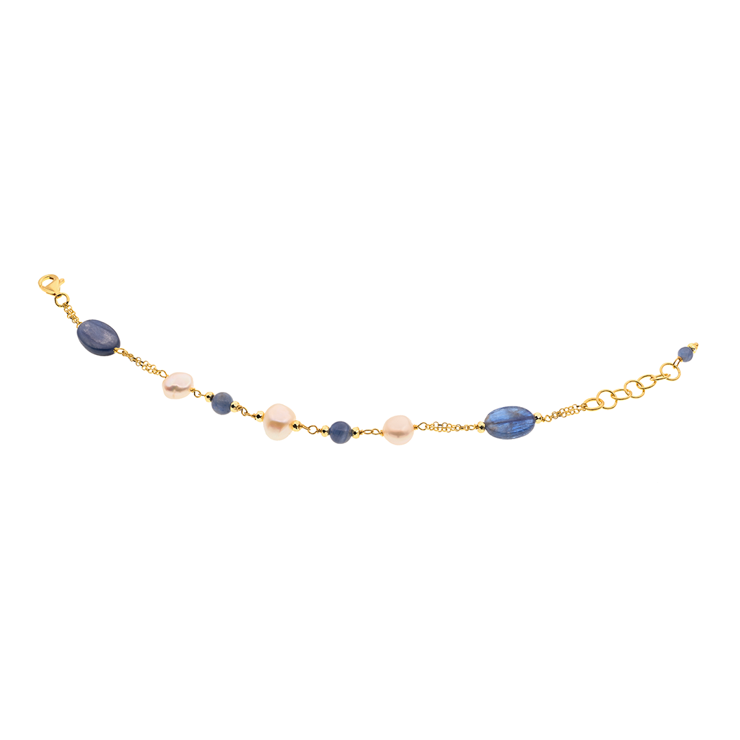 Lively 12 Bracelet · kyanite, pearls