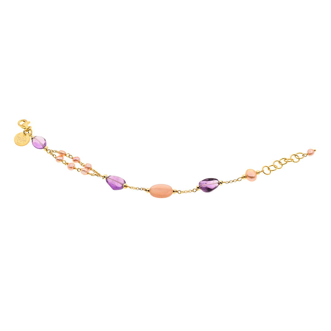 Lively 13 bracelet · moonstone, amethyst, pearls