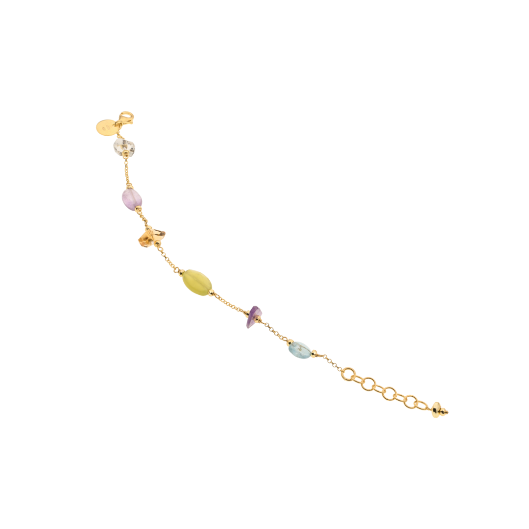 Lively Bracelet 19 · citrine, quartz, aquamarine