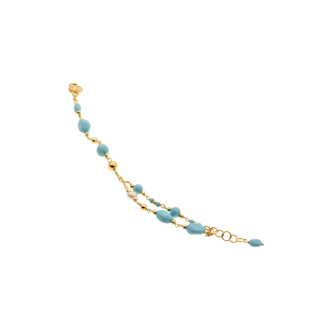 Lively 27 bracelet · turquoise paste, pearls