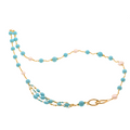 Corfu 28 Necklace · turquoise paste, pearls