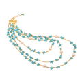 Corfu 30 necklace · turquoise paste, pearls