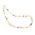 Necklace Evia 09 · amethyst, freshwater pearls, citrine, chalcedony, quartz