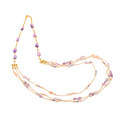 Kavos 04 Necklace · amethyst, pearls, chalcedony, aventurine