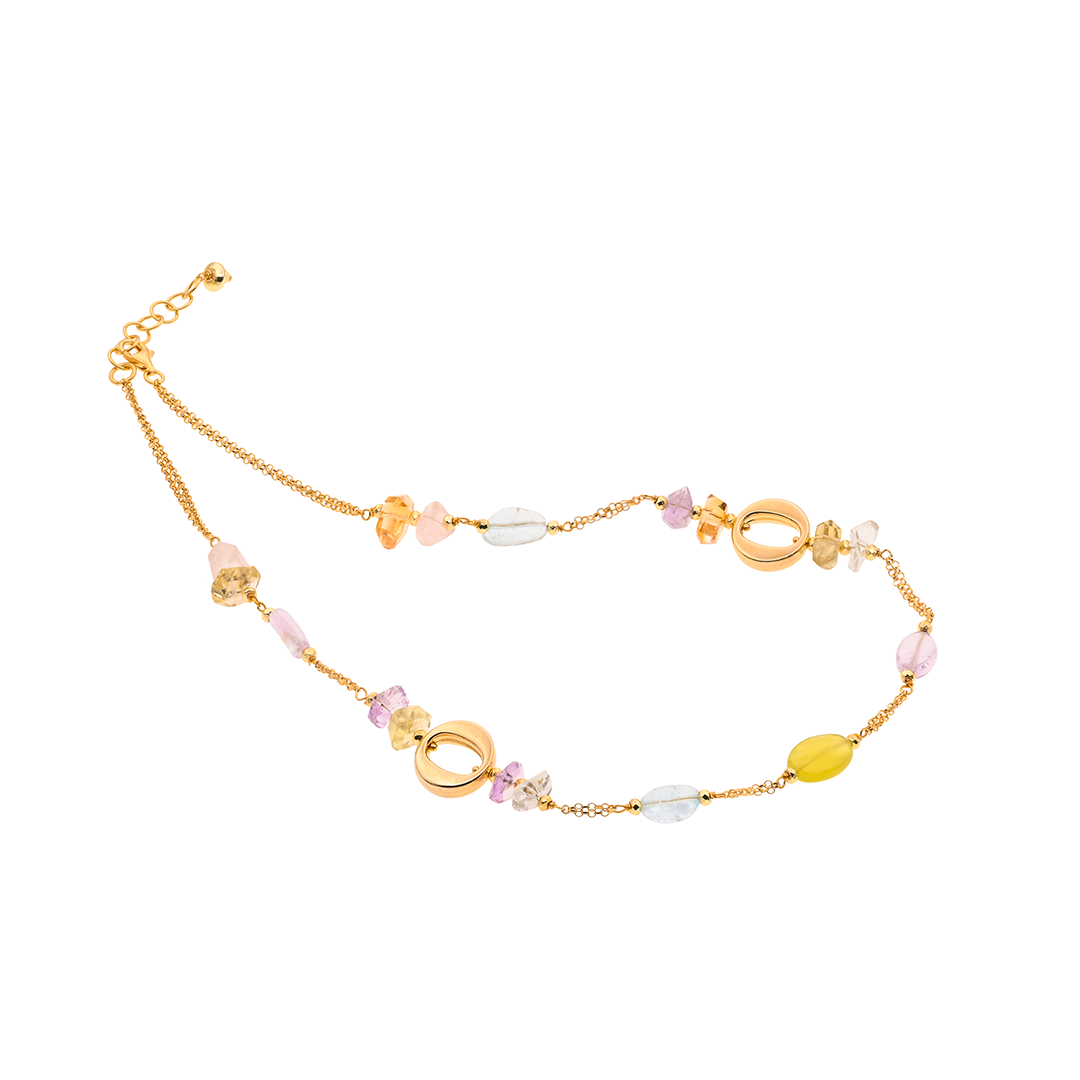 Lefkada 05 Necklace · citrine, aquamarine, quartz