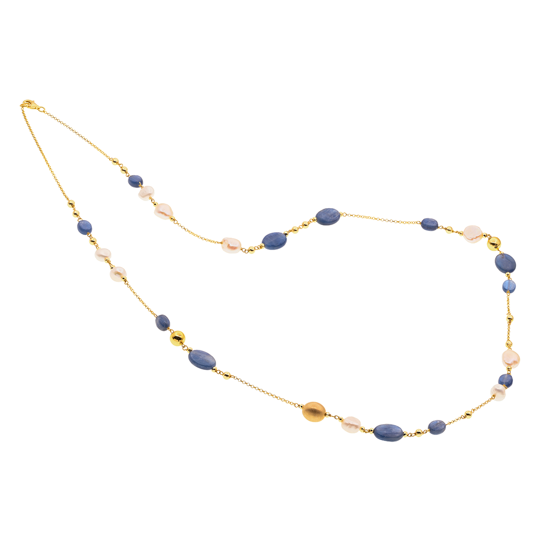 Collana Lively 04 · cianite, perle