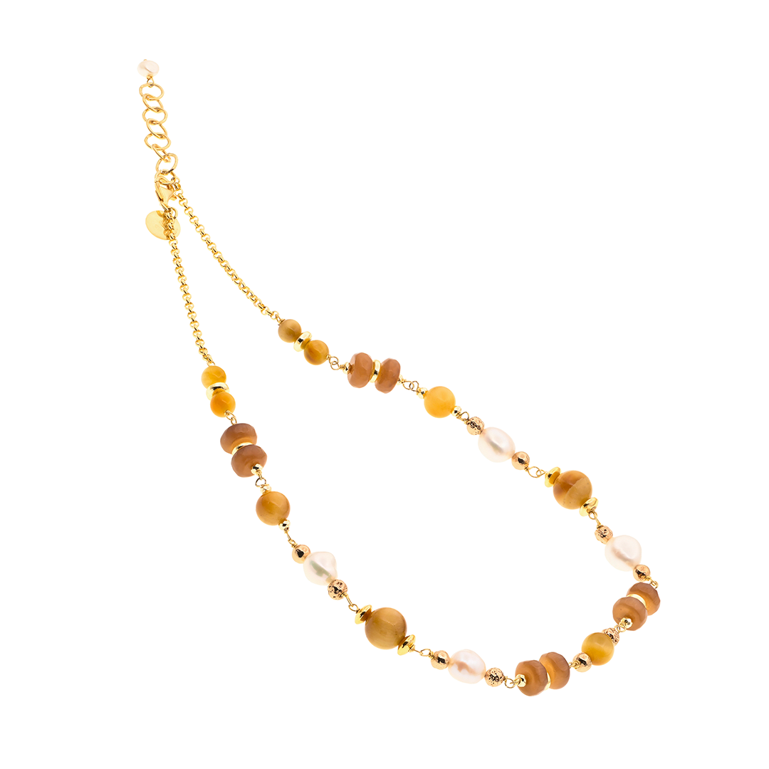 Lively Necklace 11-45 · golden eye, pearls