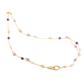 Lively 17 Necklace · amethyst, pearls, citrine, chalcedony