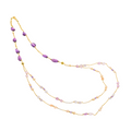 Lively 21 Necklace · amethyst, pearls, chalcedony, aventurine