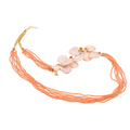 Pori 03 Necklace · pearls, orange spinel