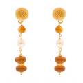 Myrtos 03 Earrings · golden eye, pearls