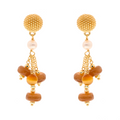 Earrings Myrtos 04 · golden eye, pearls