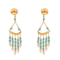 Corfu 27 Earrings · turquoise paste, pearls