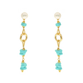 Corfu 29 Earrings · turquoise paste, pearls