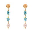 Corfu 30 Earrings · turquoise paste, pearls