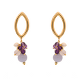 Evia 10 Earrings · amethyst, pearls, citrine, chalcedony