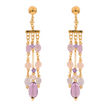 Kavos 03 Earrings · amethyst, pearls, chalcedony, aventurine