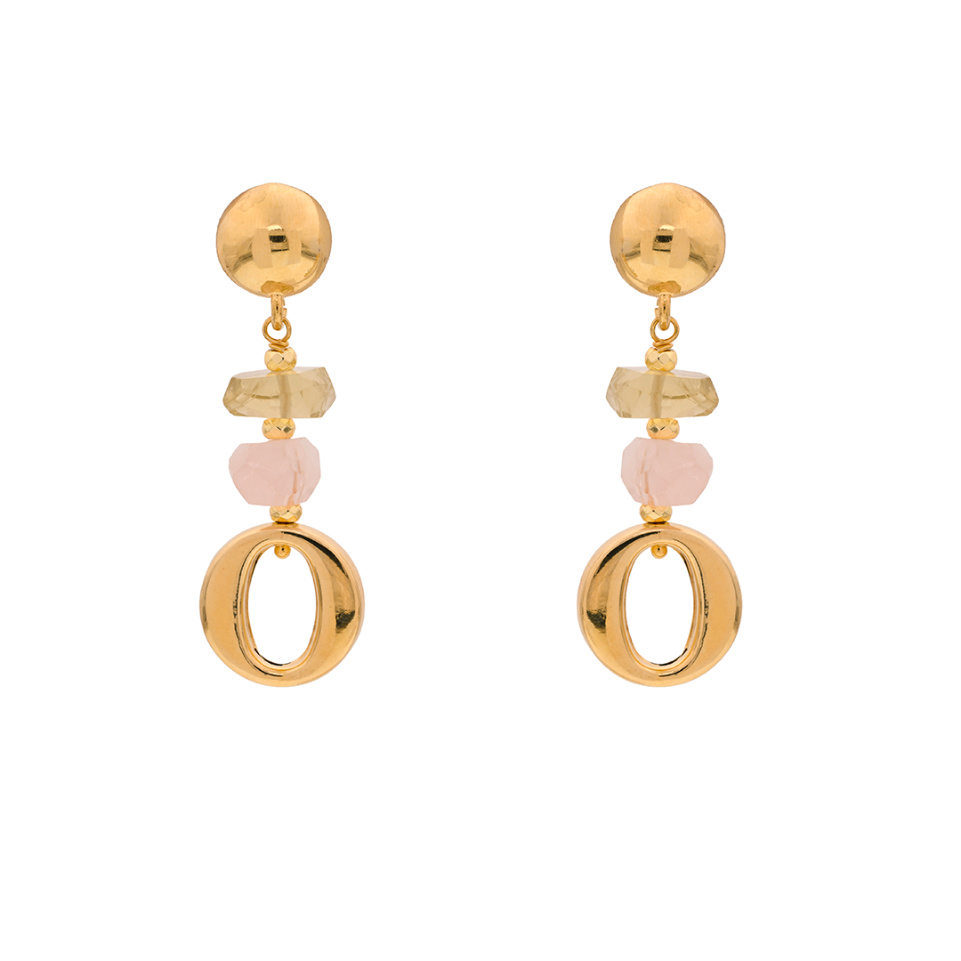 Lefkada 05 Earrings · citrine, aquamarine, quartz