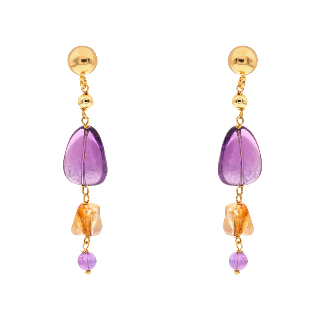 Orecchini Lively 01 · ametista, citrino