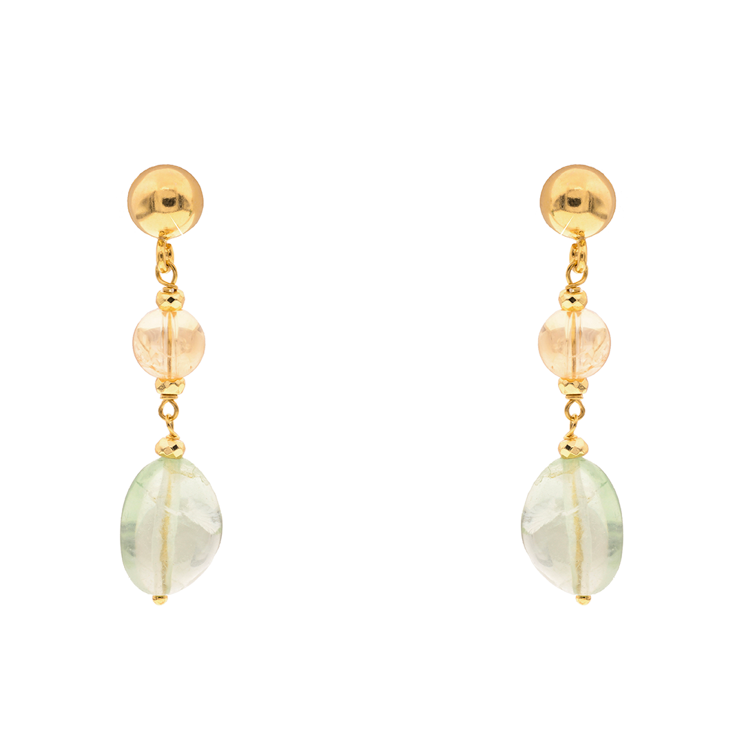 Earrings Lively 02 · fluorite, citrine