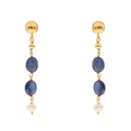 Lively 04 Earrings · kyanite, pearls