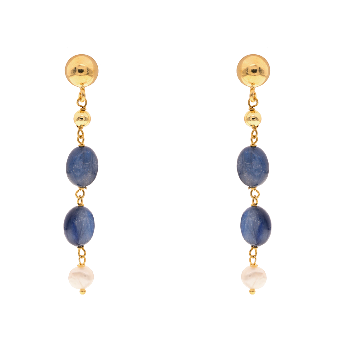 Lively 04 Earrings · kyanite, pearls