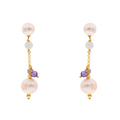 Lively 08 Earrings · pearls, aquamarine, spinel