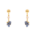 Lively 12 Earrings · kyanite, pearls