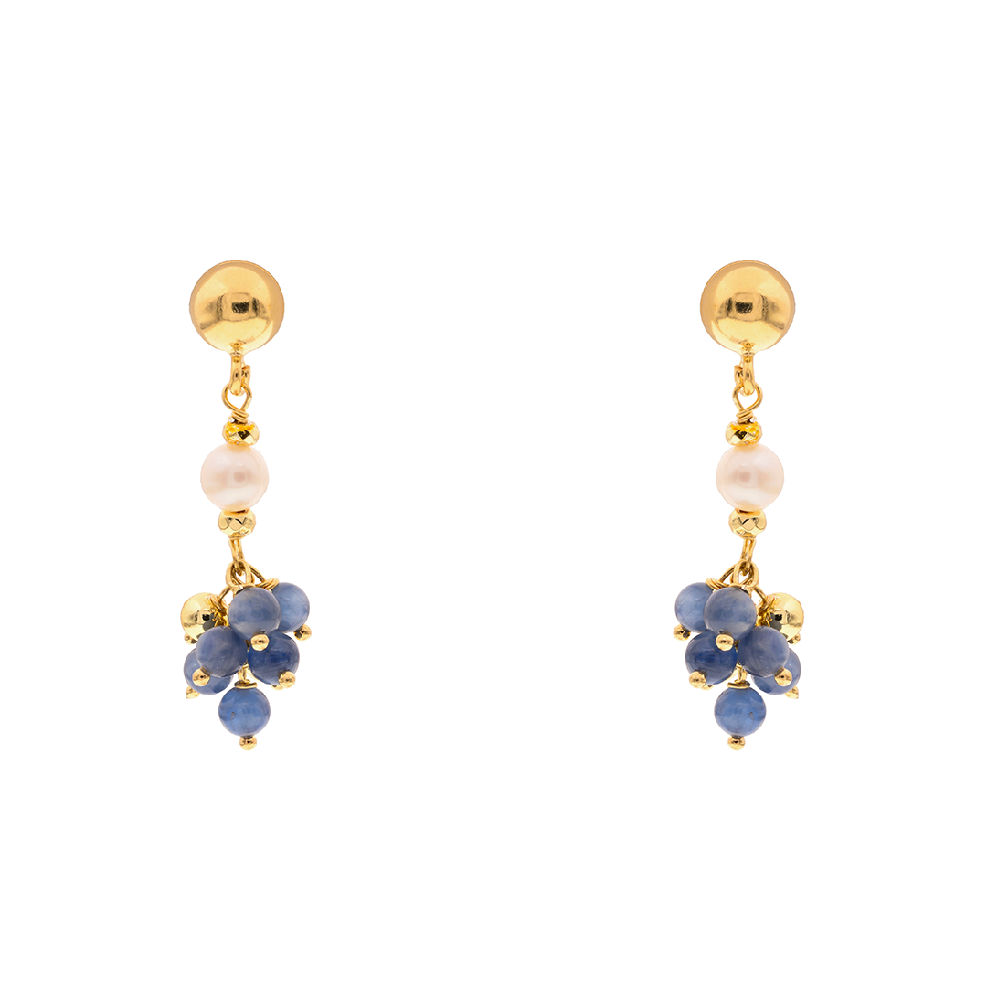 Lively 12 Earrings · kyanite, pearls