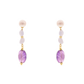 Orecchini Lively 21 · ametista, perle, calcedonio, avventurina