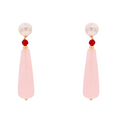 Oia 01 Earrings · pearls, spinel, rose quartz