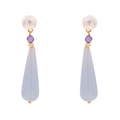 Orecchini Oia 02 · perle, spinello, calcedonio