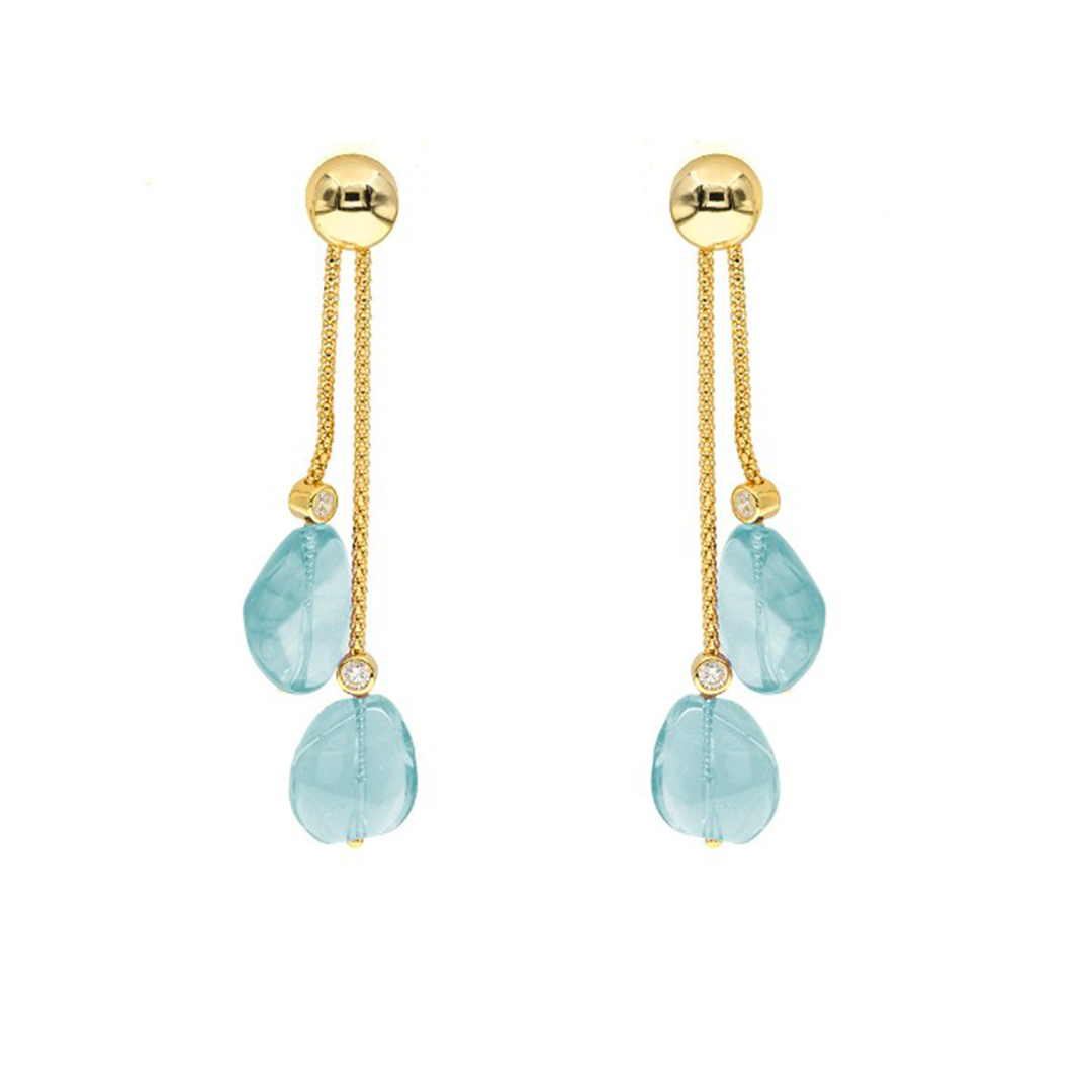 Parga 04 Earrings · milky aquamarine