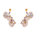 Pori 04 Earrings · pearls, purple spinel