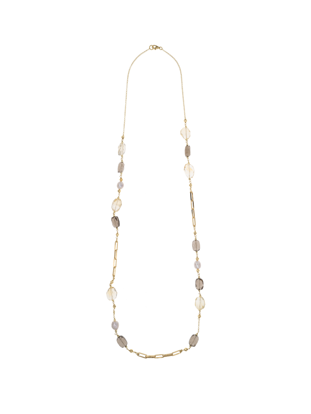 Collana Balos 01 · quarzo, citrino, perle