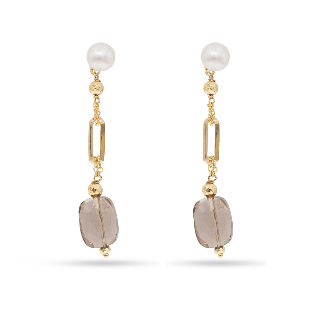 Lively Earrings 28 · turquoise paste, pearls