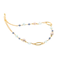 Evia 01 Necklace · blue topaz, kyanite, freshwater pearls