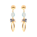 Evia 01 Earrings · topaz, kyanite, fresh water pearls