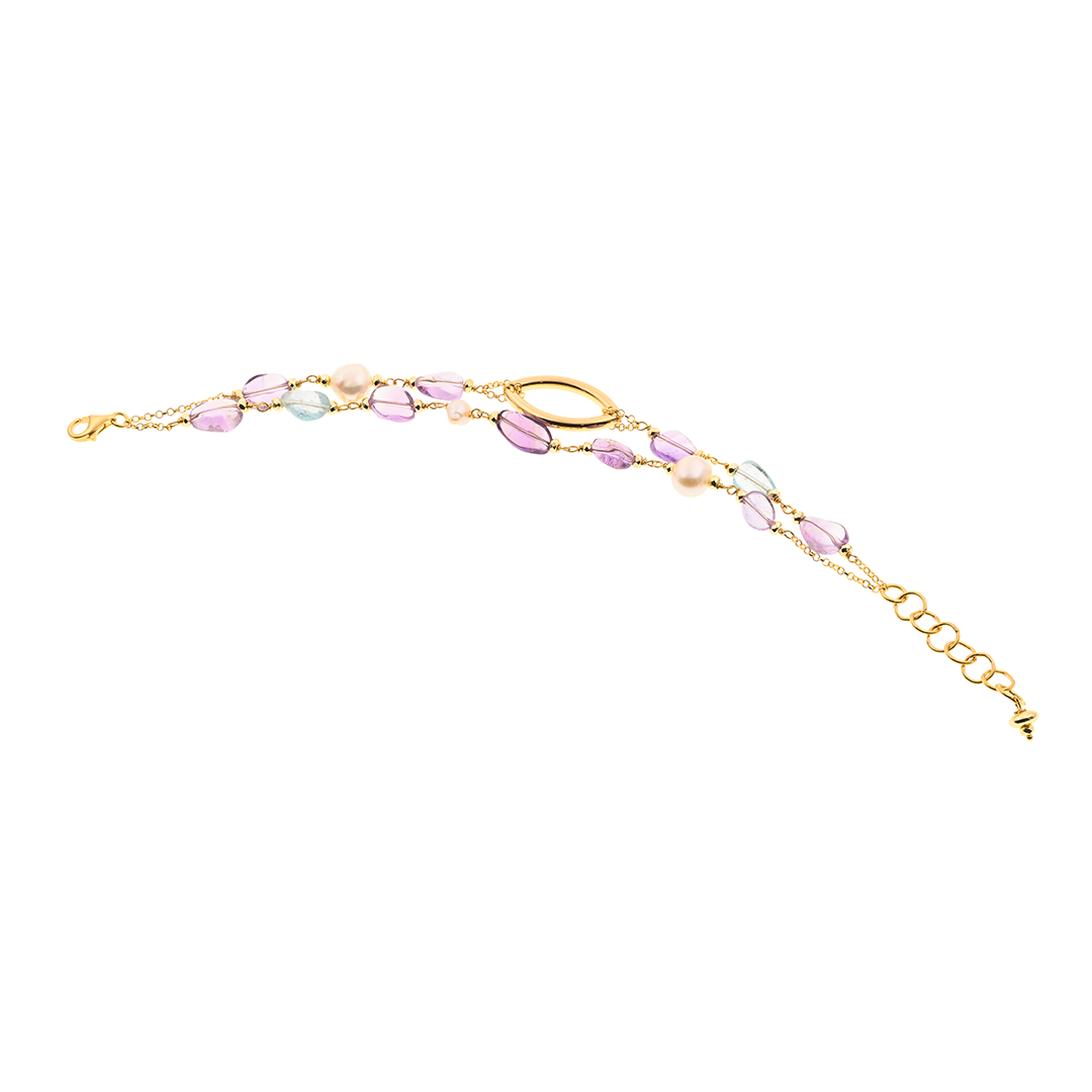 Evia 03 bracelet · topaz, amethyst, pearls