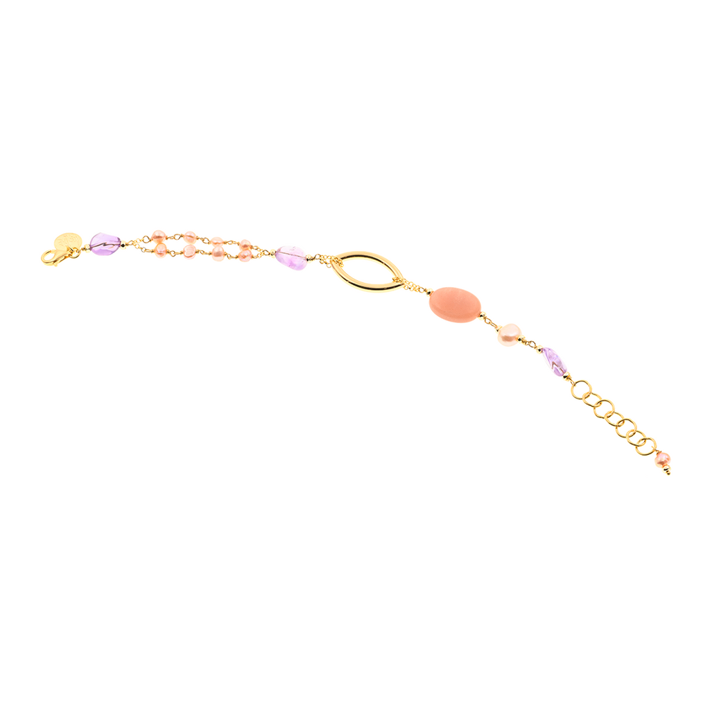 Evia 07 bracelet · moonstone, amethyst, pearls